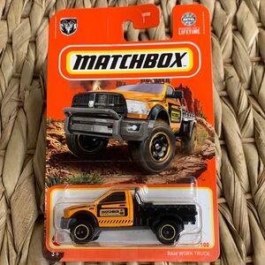 Ram Work Truck Matchbox Diecast Construction Vehicle Flatbed MBX MB1177 New 2024